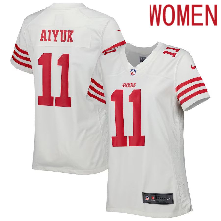 Women San Francisco 49ers 11 Brandon Aiyuk Nike White Game Player NFL Jersey